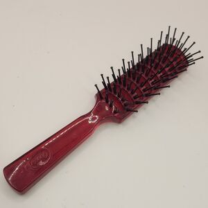 Vintage GOODY Clear Red Acrylic Detangle Vented Blow Dry Style Hair Brush USA